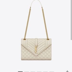 FLASH SALE Saint Laurent medium envelope bag in quilted grain de poudre leather